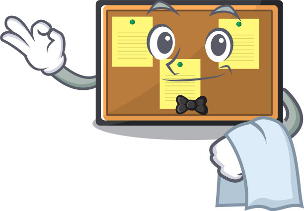 服务员布告栏隔离吉祥物图片下载