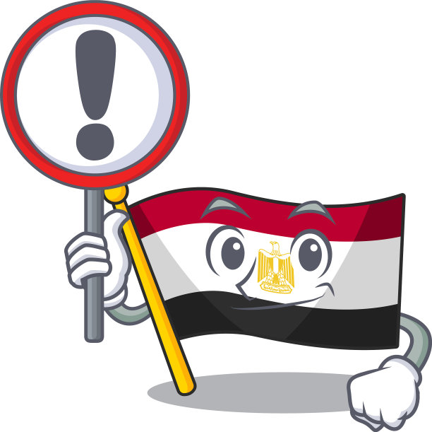 以标志旗埃及吉祥物字符形状图片下载