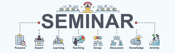 研讨会横幅web图标的业务和培训图片下载