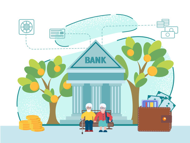 银行大楼附近的一对养老金领取者图片下载