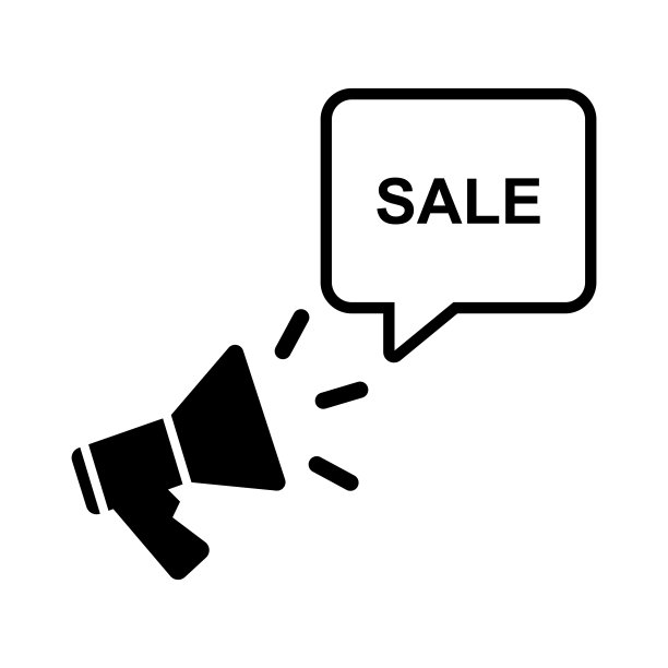 扬声器图标与销售标志素材图片