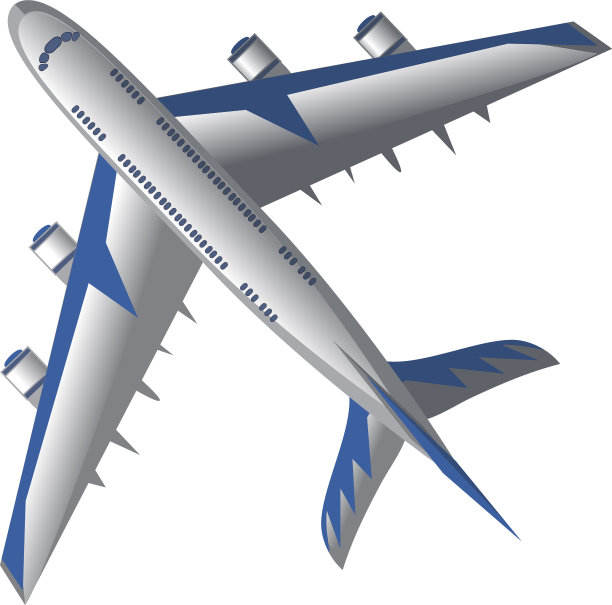 白色客机底部视图图片下载