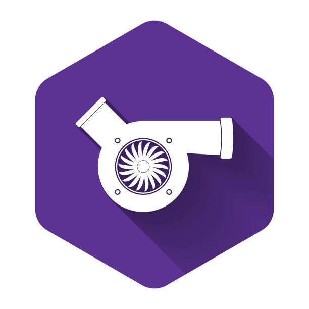 白色汽车涡轮增压器图标与隔离图片下载