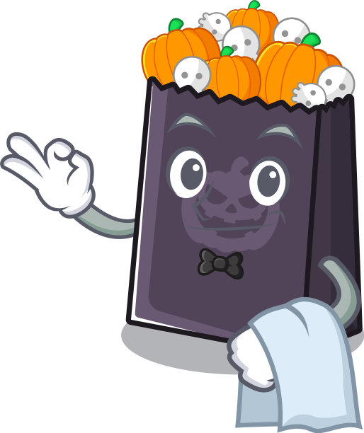 万圣节的卡通包服务生图片下载