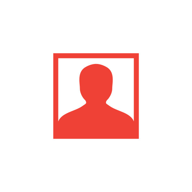 阿凡达红色图标在白色背景红色平坦图片下载