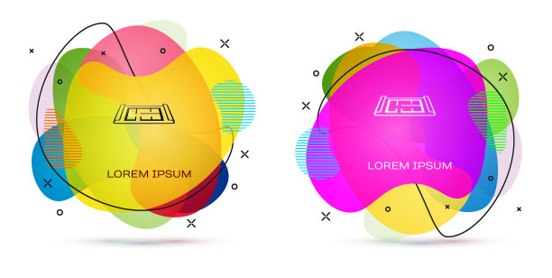 彩色房屋计划图标孤立在白色背景上图片下载