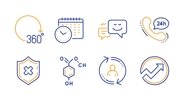 24小时服务日历时间和360度图标图片下载