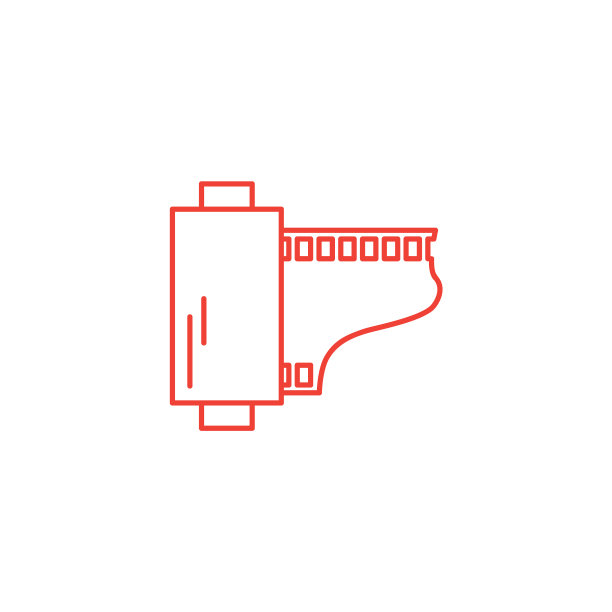 胶片带线红色图标白色背景红色图片下载