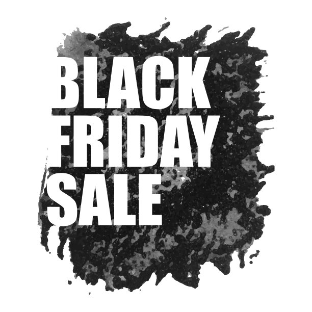 黑色星期五的促销海报，上面有水彩画图片下载