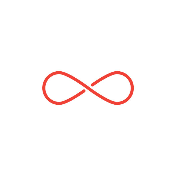 无限线红色图标在白色背景红色图片下载