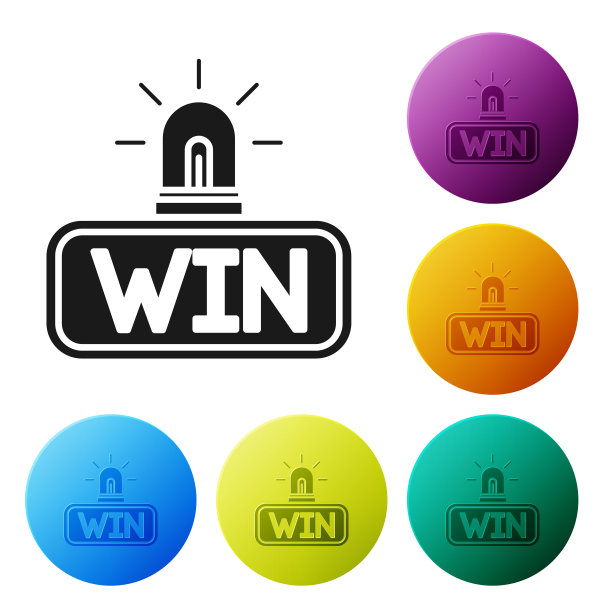 黑色赌场胜利图标孤立的白色背景图片下载