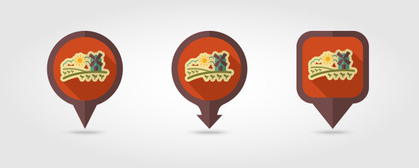 乡村景观与风车平针图标地图图片下载