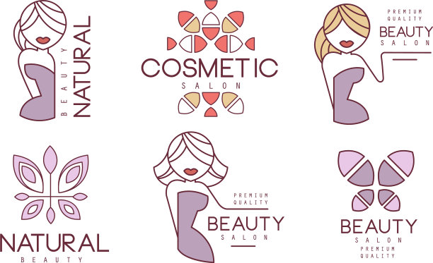 美容沙龙优质的标签设置自然图片下载