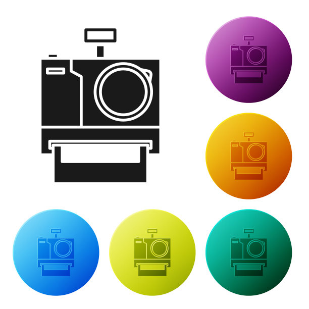 黑色照片相机图标孤立在白色图片下载