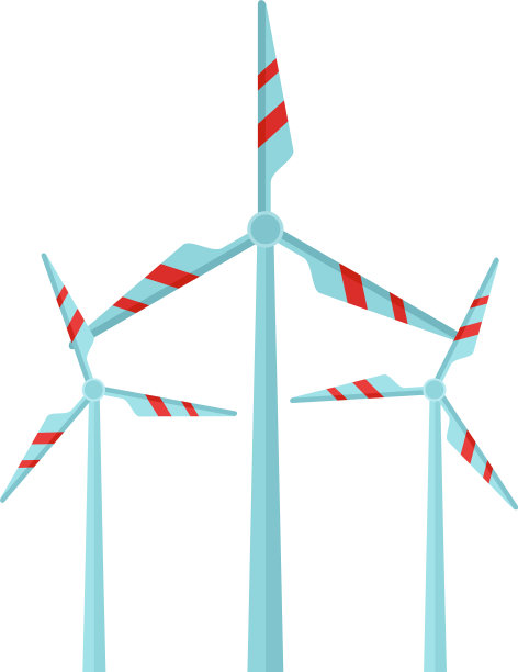 风力发电站图标平坦风格图片下载