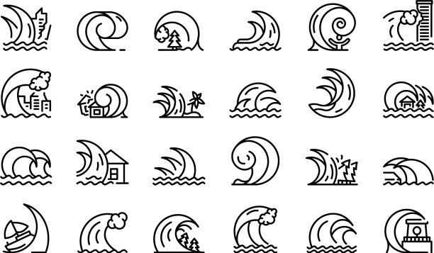 海啸图标设置轮廓样式图片下载