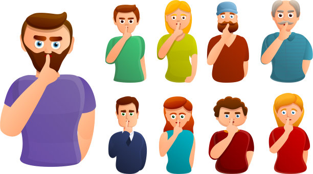 沉默图标设置卡通风格图片下载