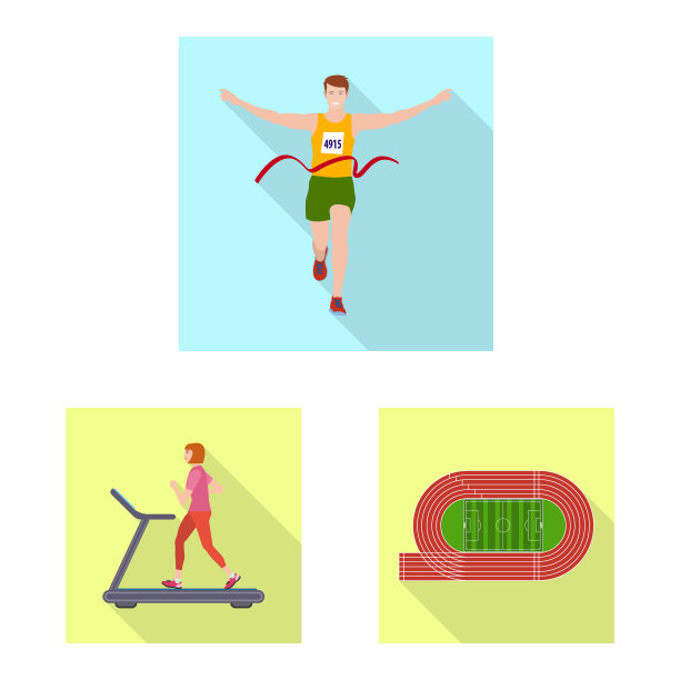 孤立对象运动和获胜者标志集图片下载