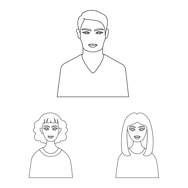 设计人物和头像的图标集图片下载