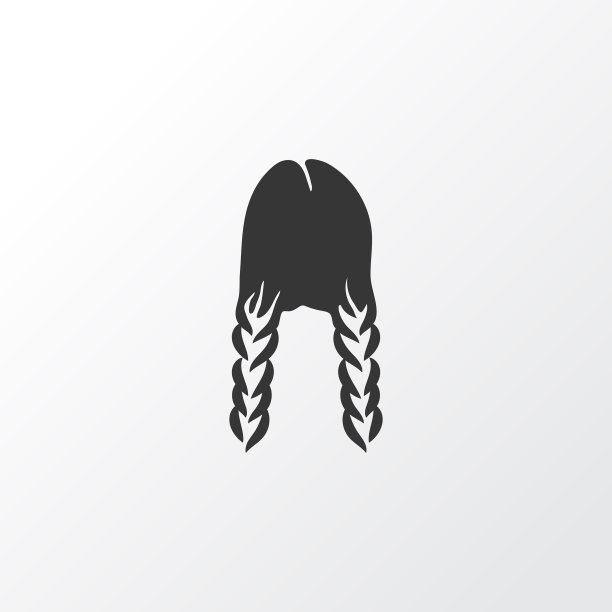 辫子图标象征优质孤立辫子图片下载