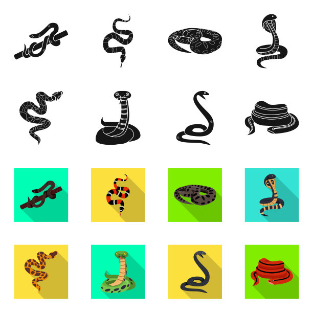 蛇和令人毛骨悚然的标志设置图片下载