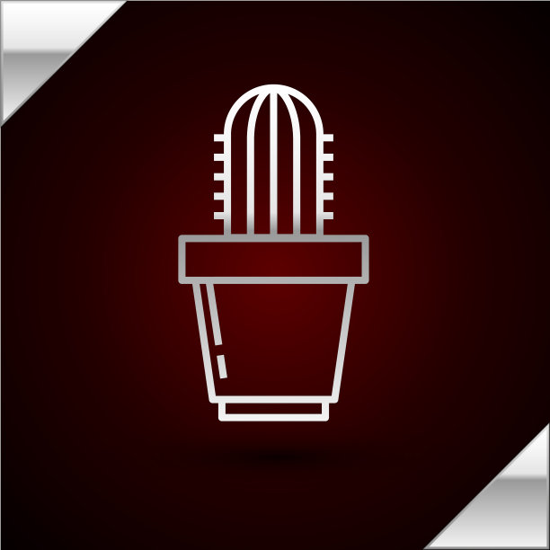 银线仙人掌和多汁的盆图标图片下载