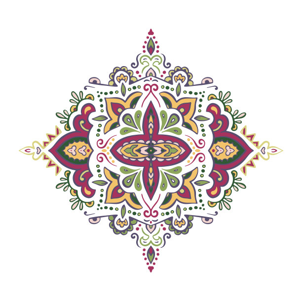 印度彩色地毯佩斯利装饰图案图片下载