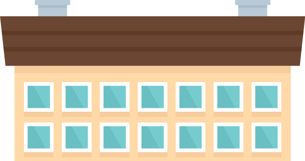 学校建筑图标扁平化风格图片下载