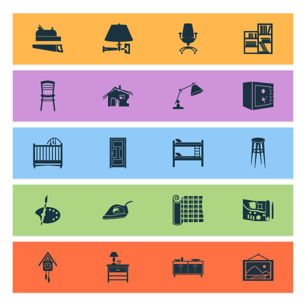 家居装饰图标设置与景观设计图片下载