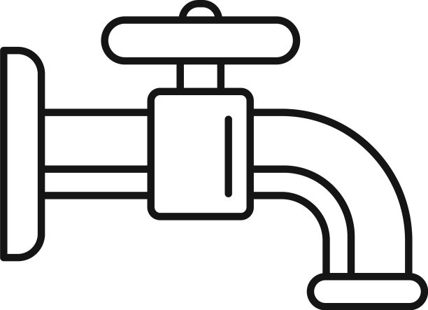 花园自来水龙头图标轮廓风格图片下载