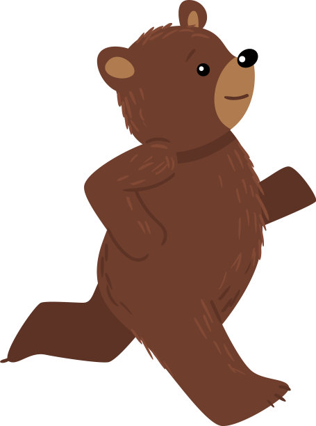 微笑快乐的棕色泰迪熊奔跑图片下载