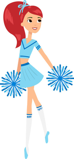 穿着蓝色服装拉拉队长和图片下载