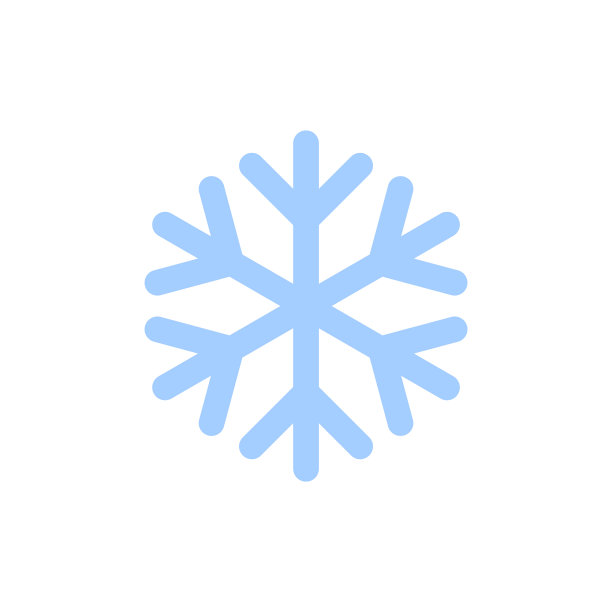 雪花图标蓝色剪影雪花标志图片下载