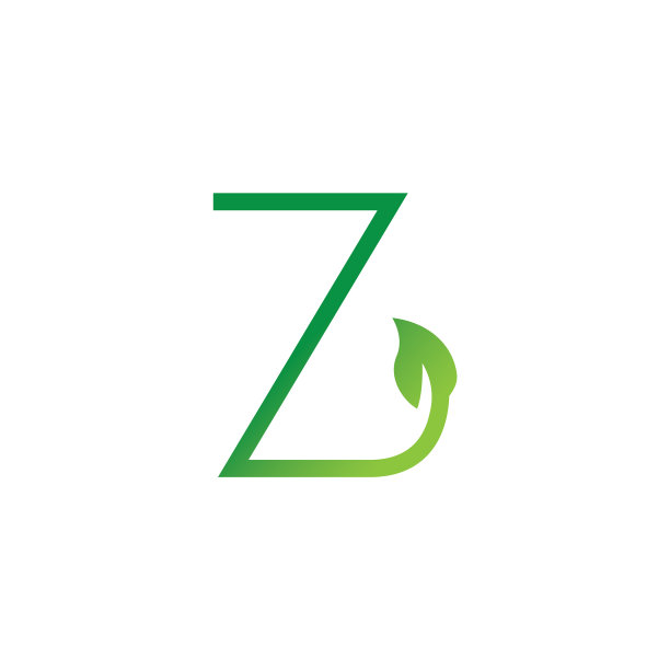 标志设计字母z与树叶元素图片下载