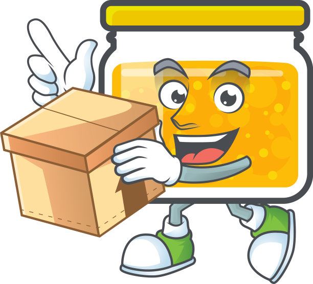 可爱的果酱罐与特色带盒图片下载