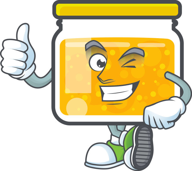 可爱的果酱罐，人物竖起大拇指图片下载