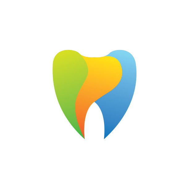 牙科标志设计多彩现代图片下载