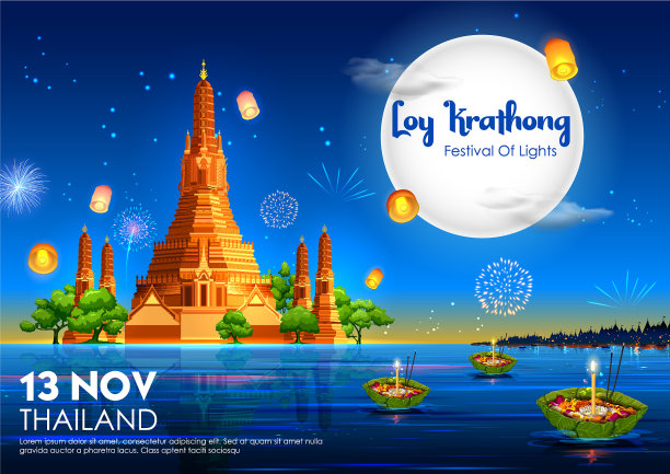 Loy krathong暹罗节日灯图片下载