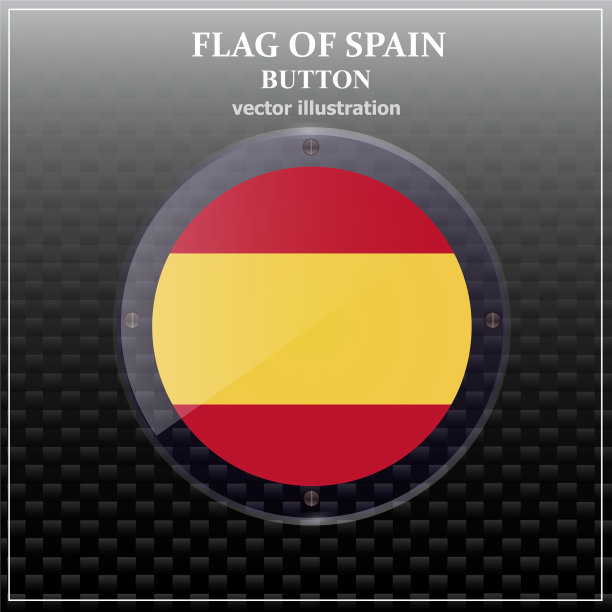 鲜艳的纽扣和旗帜西班牙西班牙日快乐图片下载