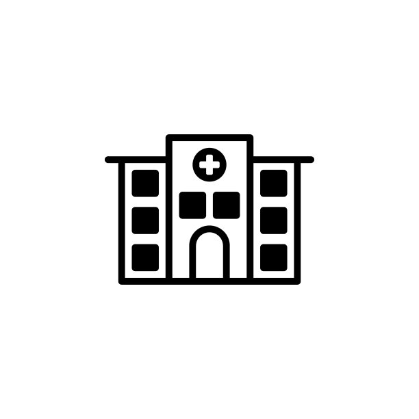 医院图标（白色背景隔离）图片下载