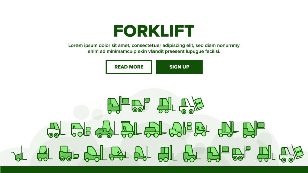 叉车叉车线性图标集图片下载