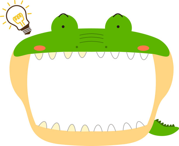 可爱的鳄鱼白板图片下载