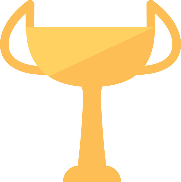 孤立的黄金奖杯图标设计图片下载