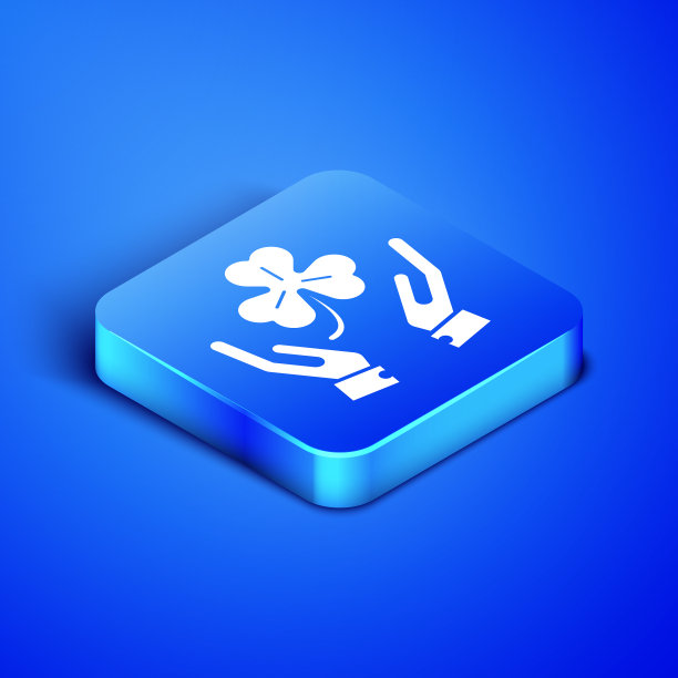 等距人手捧着四片三叶草图片下载