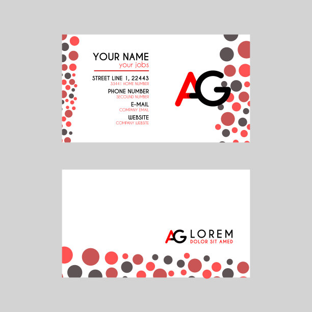 首字母ag的简单名片图片下载