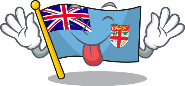 快乐旗斐济卡通与舌头出来的人物图片下载