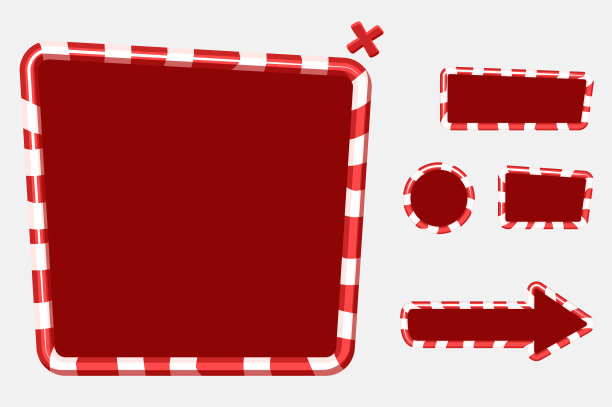 圣诞用户界面的手机或游戏UI图片下载
