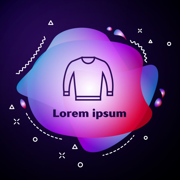 紫色线毛衣图标孤立在深蓝色图片下载