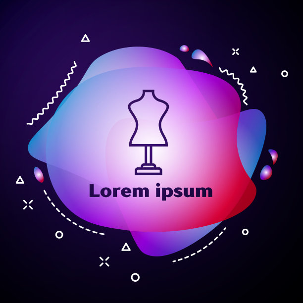 紫色线人体模型图标孤立在深蓝色图片下载