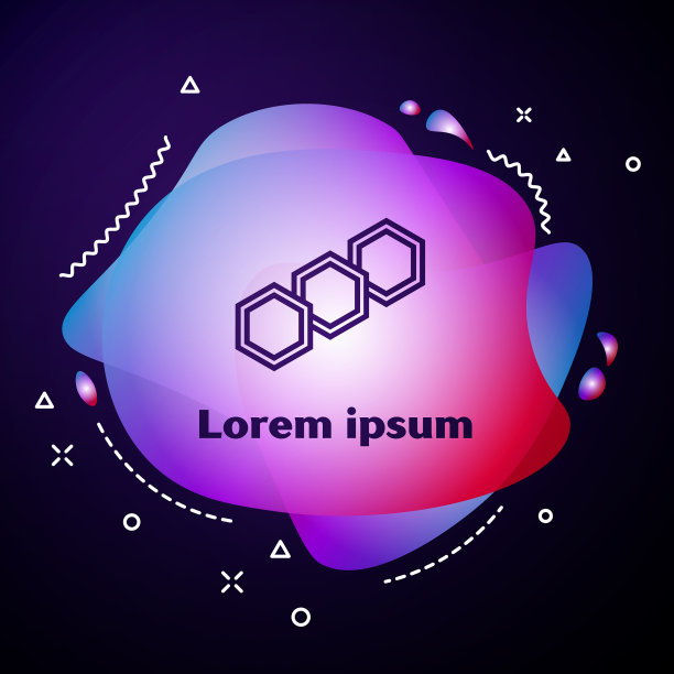 紫色线蜂窝图标孤立在深蓝色图片下载